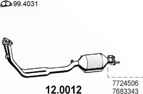 ASSO 12.0012 - Каталізатор autocars.com.ua