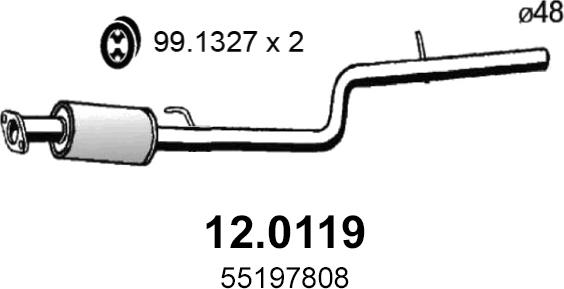 ASSO 12.0119 - Каталізатор autocars.com.ua