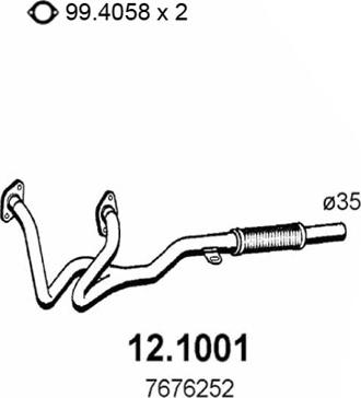 ASSO 12.1001 - Труба вихлопного газу autocars.com.ua