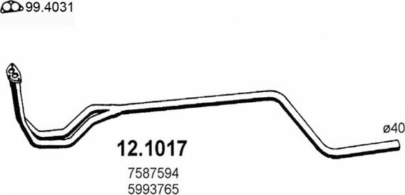 ASSO 12.1017 - Труба выхлопного газа autodnr.net