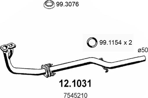 ASSO 12.1031 - Труба выхлопного газа autodnr.net