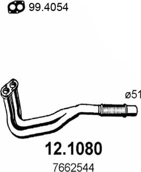 ASSO 12.1080 - Труба вихлопного газу autocars.com.ua