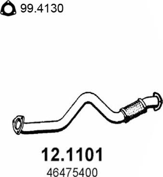 ASSO 12.1101 - Труба вихлопного газу autocars.com.ua