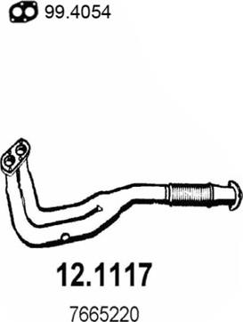 ASSO 12.1117 - Труба вихлопного газу autocars.com.ua