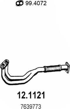 ASSO 12.1121 - Труба вихлопного газу autocars.com.ua