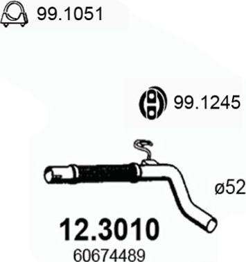 ASSO 12.3010 - Труба вихлопного газу autocars.com.ua