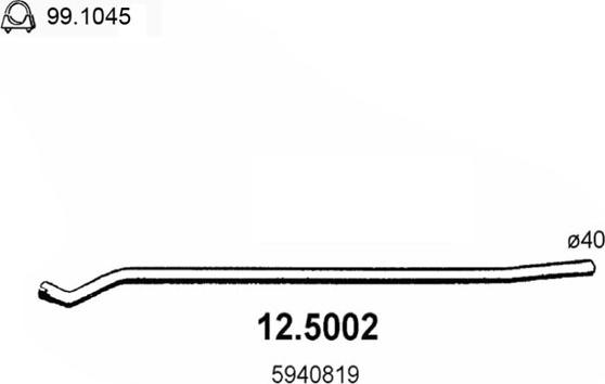 ASSO 12.5002 - Труба выхлопного газа autodnr.net