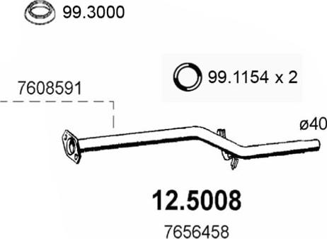 ASSO 12.5008 - Труба выхлопного газа avtokuzovplus.com.ua