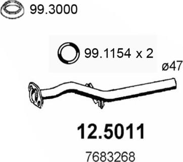 ASSO 12.5011 - Труба вихлопного газу autocars.com.ua