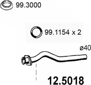 ASSO 12.5018 - Труба вихлопного газу autocars.com.ua