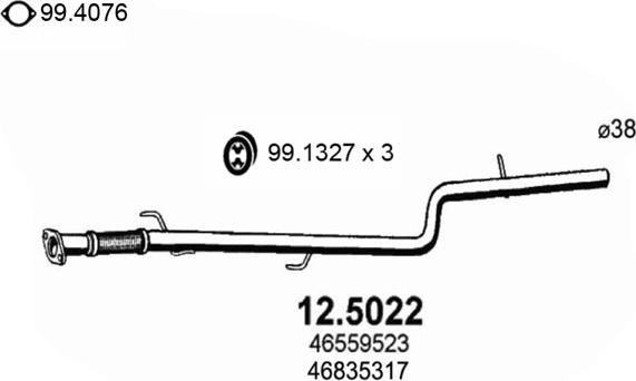 ASSO 12.5022 - Труба вихлопного газу autocars.com.ua