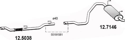 ASSO 12.5038 - Труба вихлопного газу autocars.com.ua