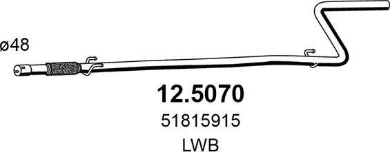 ASSO 12.5070 - Труба вихлопного газу autocars.com.ua