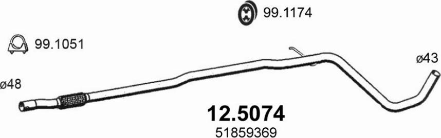 ASSO 12.5074 - Труба выхлопного газа avtokuzovplus.com.ua