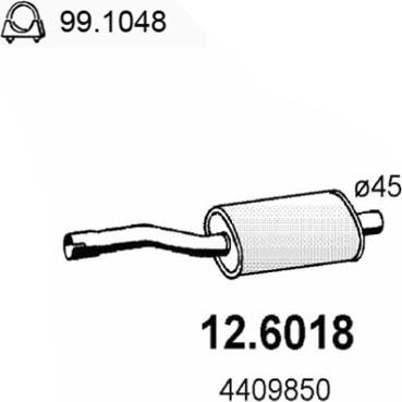 ASSO 12.6018 - Средний глушитель выхлопных газов avtokuzovplus.com.ua