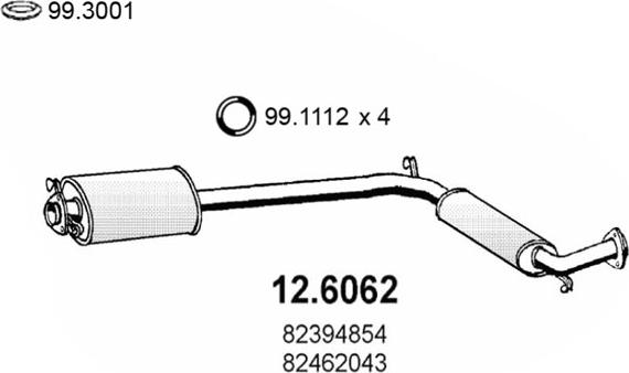 ASSO 12.6062 - Середній глушник вихлопних газів autocars.com.ua