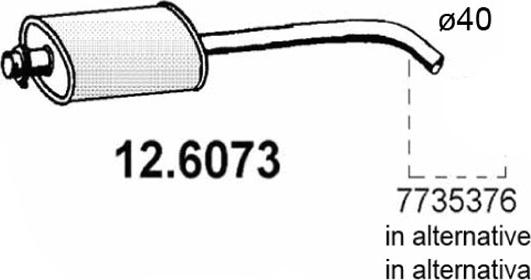 ASSO 12.6073 - Середній глушник вихлопних газів autocars.com.ua