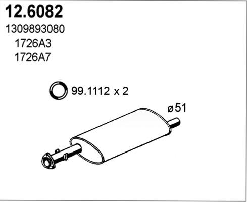 ASSO 12.6082 - Середній глушник вихлопних газів autocars.com.ua