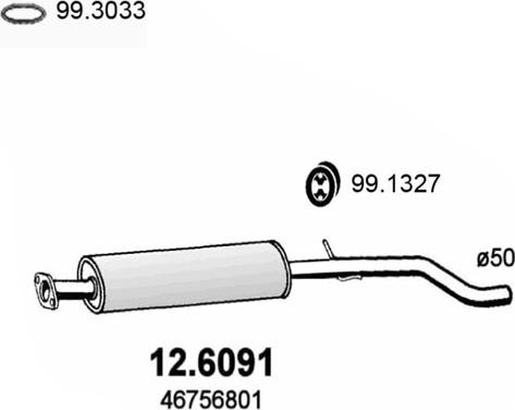 ASSO 12.6091 - Средний глушитель выхлопных газов avtokuzovplus.com.ua