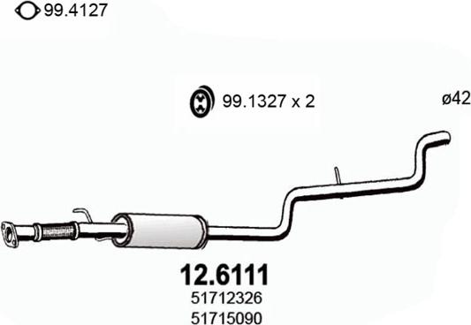 ASSO 12.6111 - Середній глушник вихлопних газів autocars.com.ua