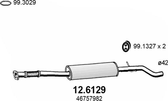 ASSO 12.6129 - Средний глушитель выхлопных газов avtokuzovplus.com.ua