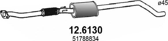 ASSO 12.6130 - Середній глушник вихлопних газів autocars.com.ua
