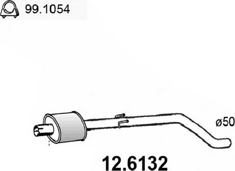 ASSO 12.6132 - Середній глушник вихлопних газів autocars.com.ua