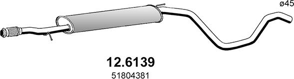 ASSO 12.6139 - Середній глушник вихлопних газів autocars.com.ua