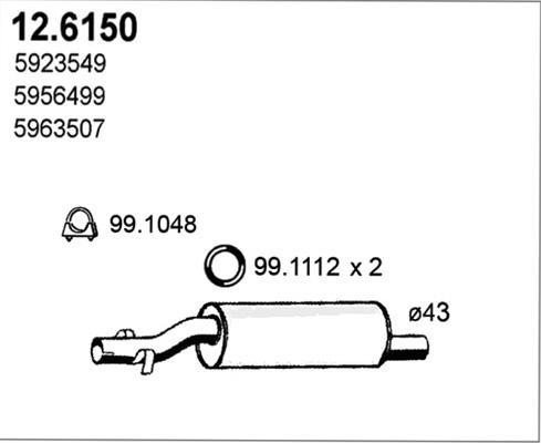 ASSO 12.6150 - Середній глушник вихлопних газів autocars.com.ua