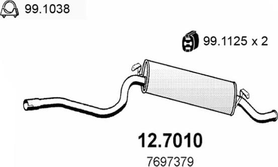 ASSO 12.7010 - Глушник вихлопних газів кінцевий autocars.com.ua