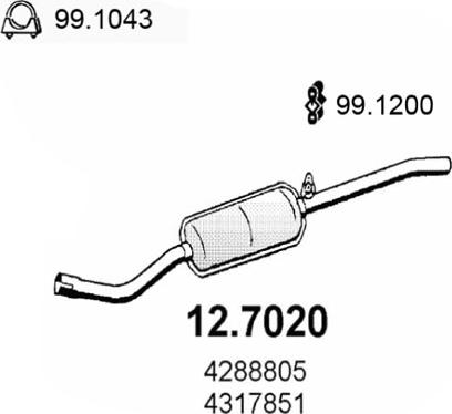 ASSO 12.7020 - Глушник вихлопних газів кінцевий autocars.com.ua