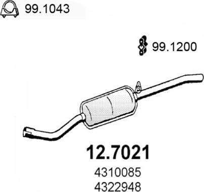 ASSO 12.7021 - Глушник вихлопних газів кінцевий autocars.com.ua