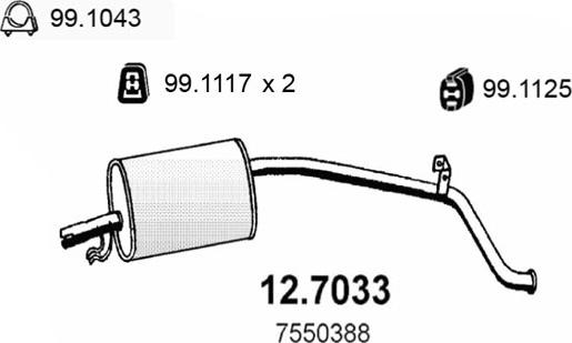 ASSO 12.7033 - Глушник вихлопних газів кінцевий autocars.com.ua