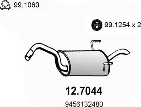 ASSO 12.7044 - Глушник вихлопних газів кінцевий autocars.com.ua