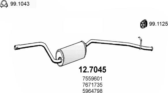 ASSO 12.7045 - Глушитель выхлопных газов, конечный avtokuzovplus.com.ua