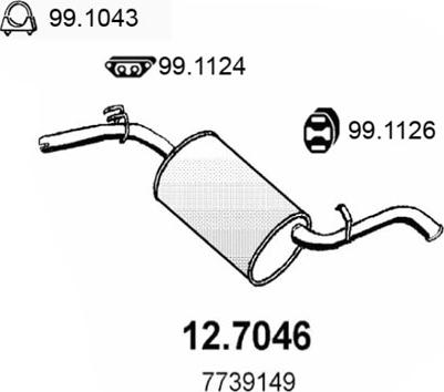 ASSO 12.7046 - Глушник вихлопних газів кінцевий autocars.com.ua