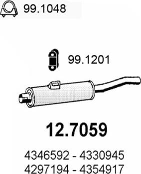 ASSO 12.7059 - Глушник вихлопних газів кінцевий autocars.com.ua