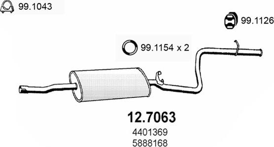 ASSO 12.7063 - Глушник вихлопних газів кінцевий autocars.com.ua