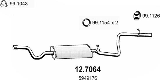 ASSO 12.7064 - Глушник вихлопних газів кінцевий autocars.com.ua
