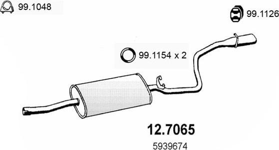 ASSO 12.7065 - Глушник вихлопних газів кінцевий autocars.com.ua