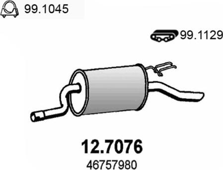 ASSO 12.7076 - Глушитель выхлопных газов, конечный avtokuzovplus.com.ua