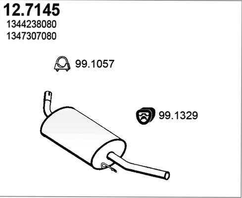 ASSO 12.7145 - Глушитель выхлопных газов, конечный avtokuzovplus.com.ua