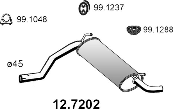 ASSO 12.7202 - Глушник вихлопних газів кінцевий autocars.com.ua