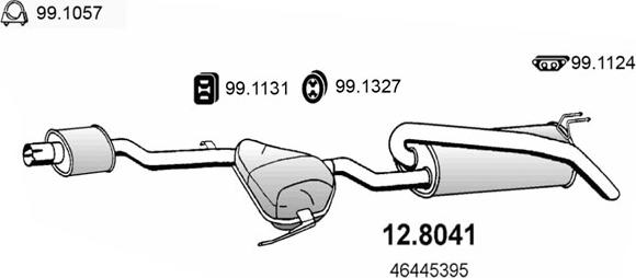 ASSO 12.8041 - Середній / кінцевий глушник ОГ autocars.com.ua