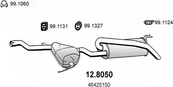 ASSO 12.8050 - Середній / кінцевий глушник ОГ autocars.com.ua