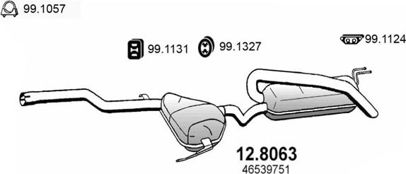 ASSO 12.8063 - Середній / кінцевий глушник ОГ autocars.com.ua