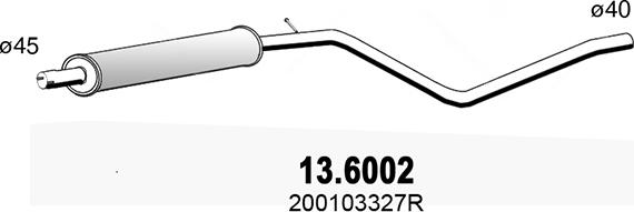 ASSO 136002 - Средний глушитель выхлопных газов avtokuzovplus.com.ua