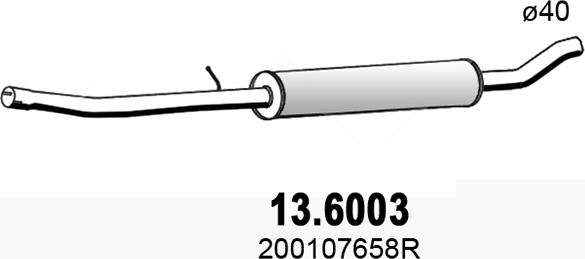 ASSO 13.6003 - Средний глушитель выхлопных газов avtokuzovplus.com.ua