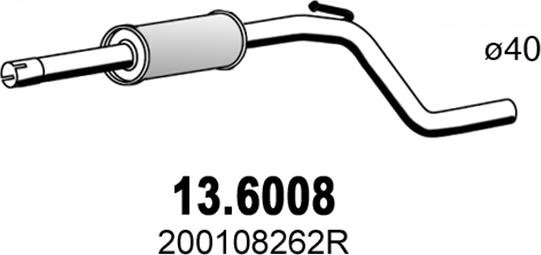 ASSO 13.6008 - Средний глушитель выхлопных газов avtokuzovplus.com.ua