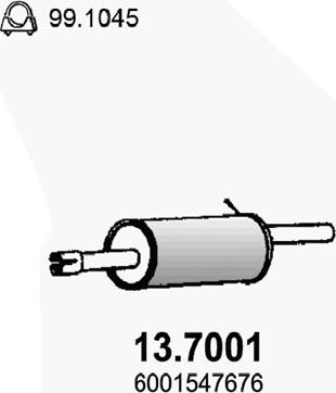 ASSO 13.7001 - Глушитель выхлопных газов, конечный autodnr.net